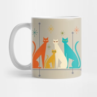 Retro Mid-Century Modern Look Cats 50s 60s Style Mug